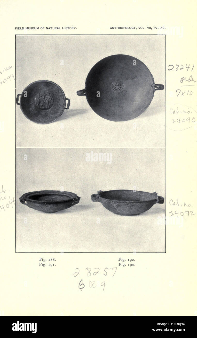 A catalog listing various bronzes and artifacts in the Field Museum's