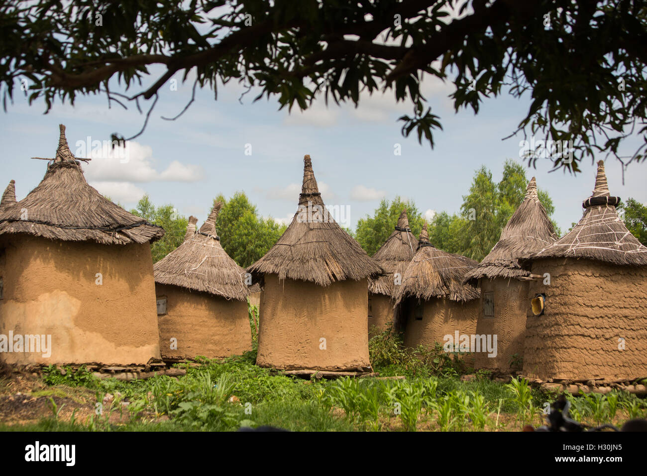 Traditional mud and grass houses in Réo, Burkina Faso, West Africa. Stock Photo