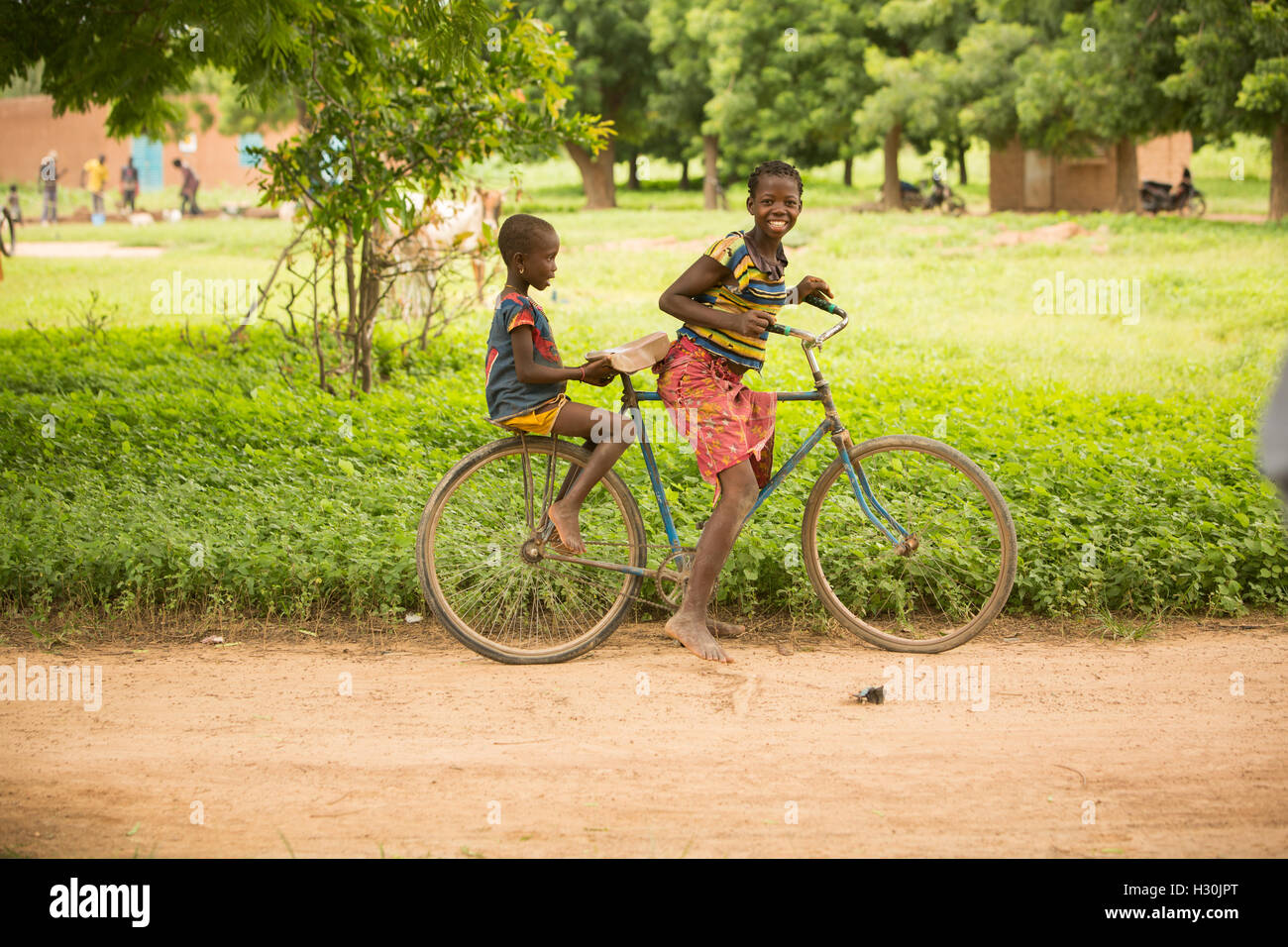 African Poor Boys Play with Wheels Editorial Stock Image - Image