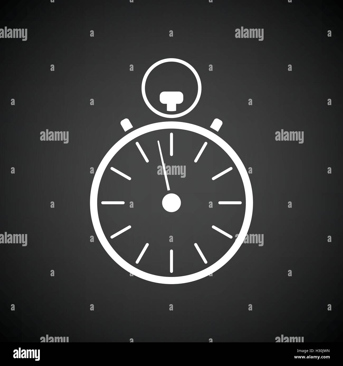Stopwatch icon. Black background with white. Vector illustration Stock ...