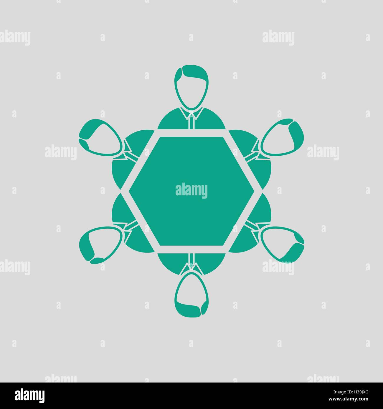Conversation table icon. Gray background with green. Vector ...