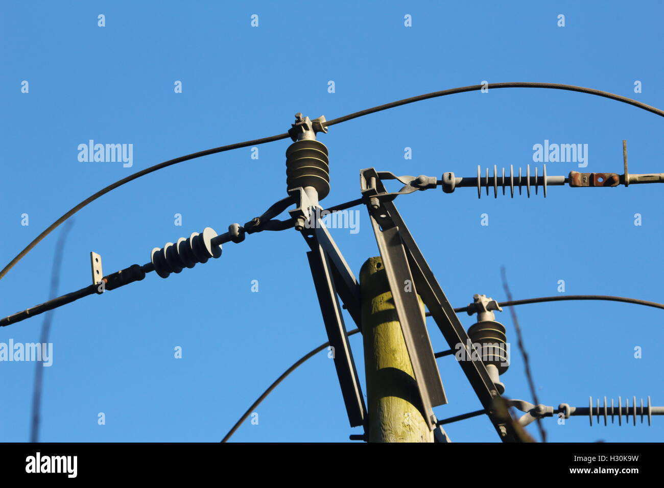 connection and insulation, electricity transmission. Stock Photo