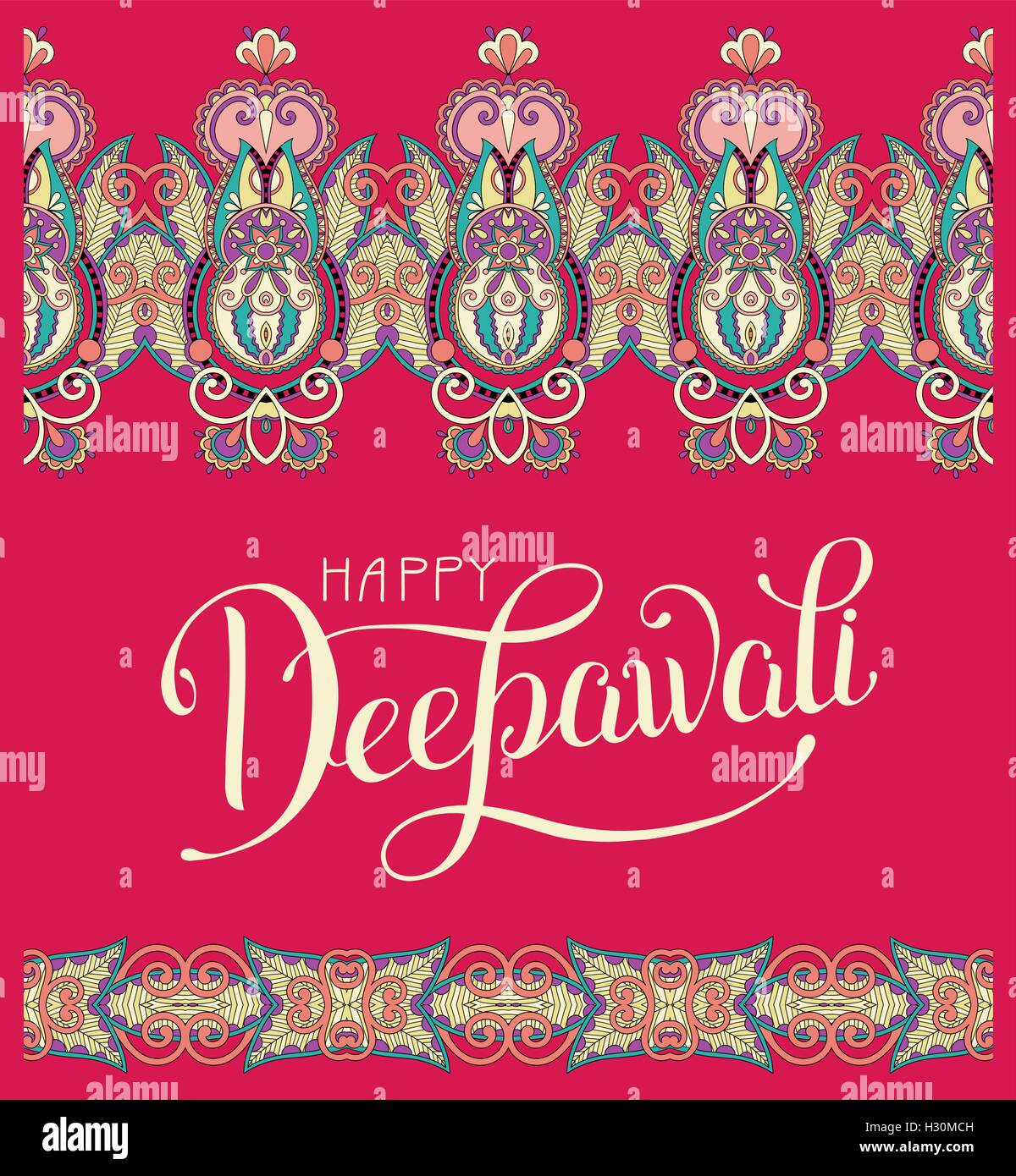 Happy Deepawali greeting card with hand written inscription Stock ...