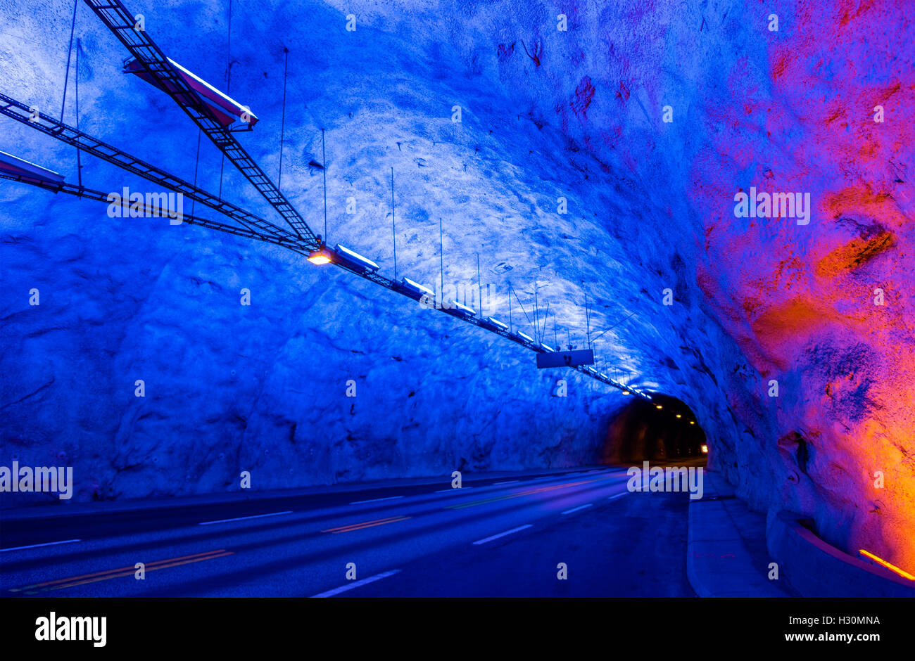 Laerdal Tunnel, the longest road tunnel in the world Norway Stock