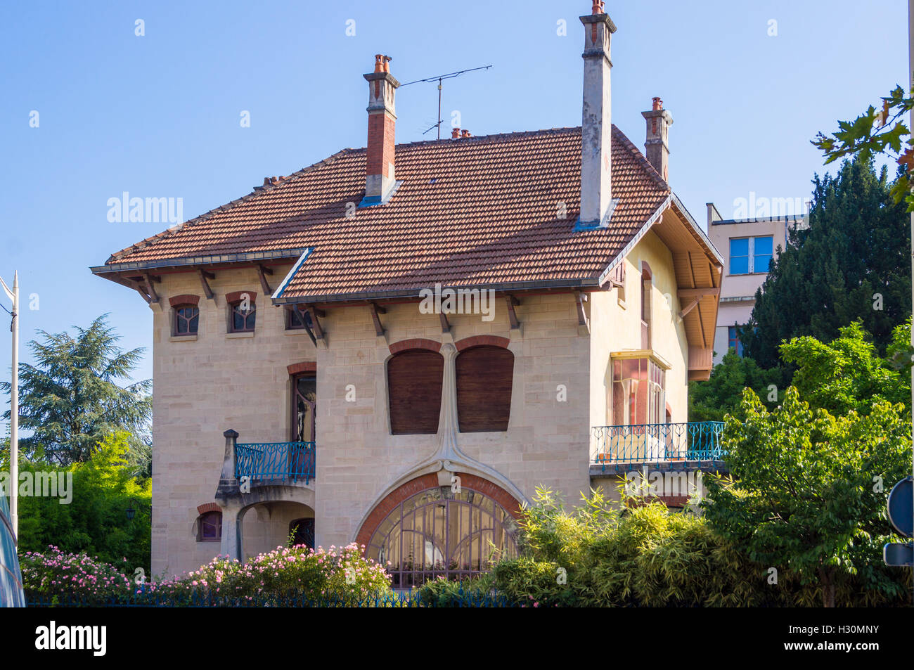 Art Nouveau Villa des Glycines by Emile André, Rue des Brices, Parc de Saurupt, Nancy, Meurthe-et- Moselle, France Stock Photo