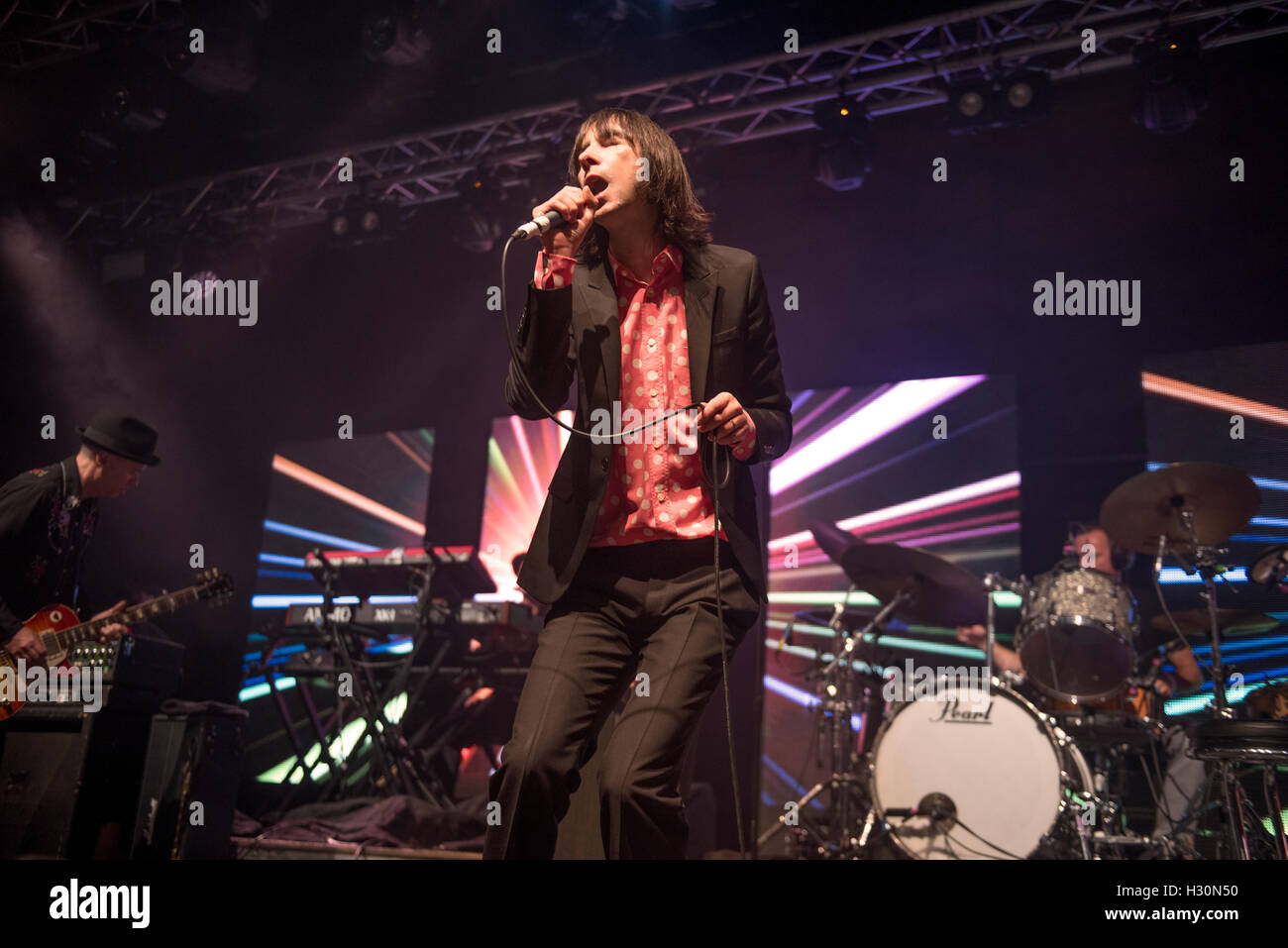 Manchester, UK. 24th September 2016. Primal Scream perform on the main stage at The British Sound Project 2016, 24/09/2016 © Gar Stock Photo