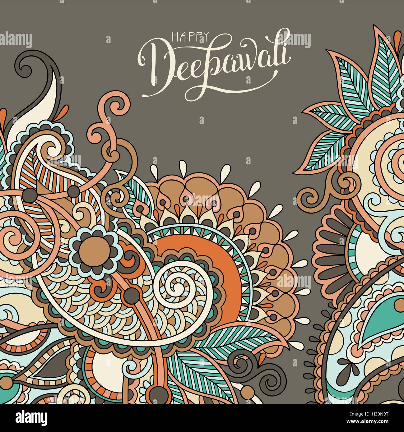 Happy Deepawali greeting card with hand written inscription Stock ...
