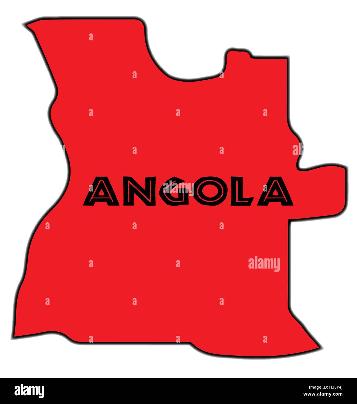 Angola outline silhouette map over a white background Stock Vector ...
