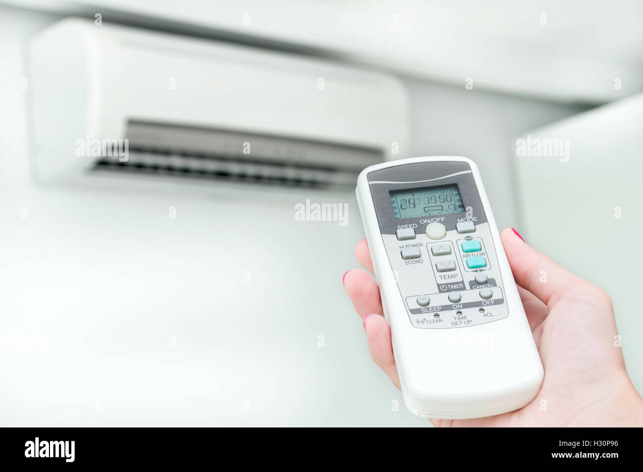 Setting air condition mode on Stock Photo - Alamy