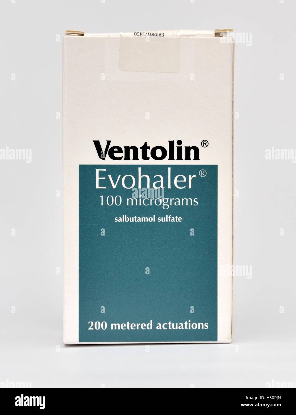 Ventolin inhaler. Stock Photo