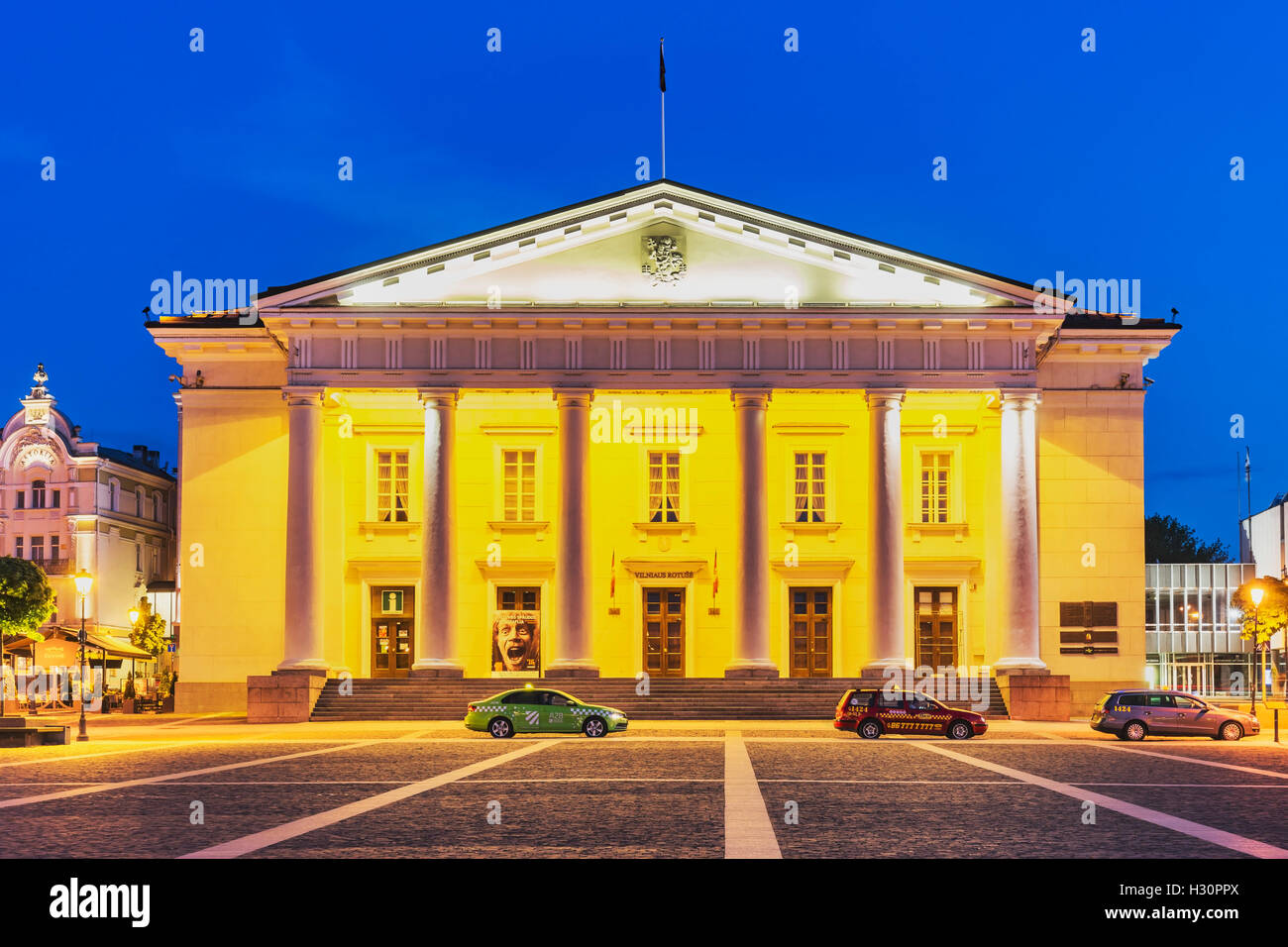 The Town Hall is located in the old town of Vilnius, Lithuania, Baltic States, Europe Stock Photo