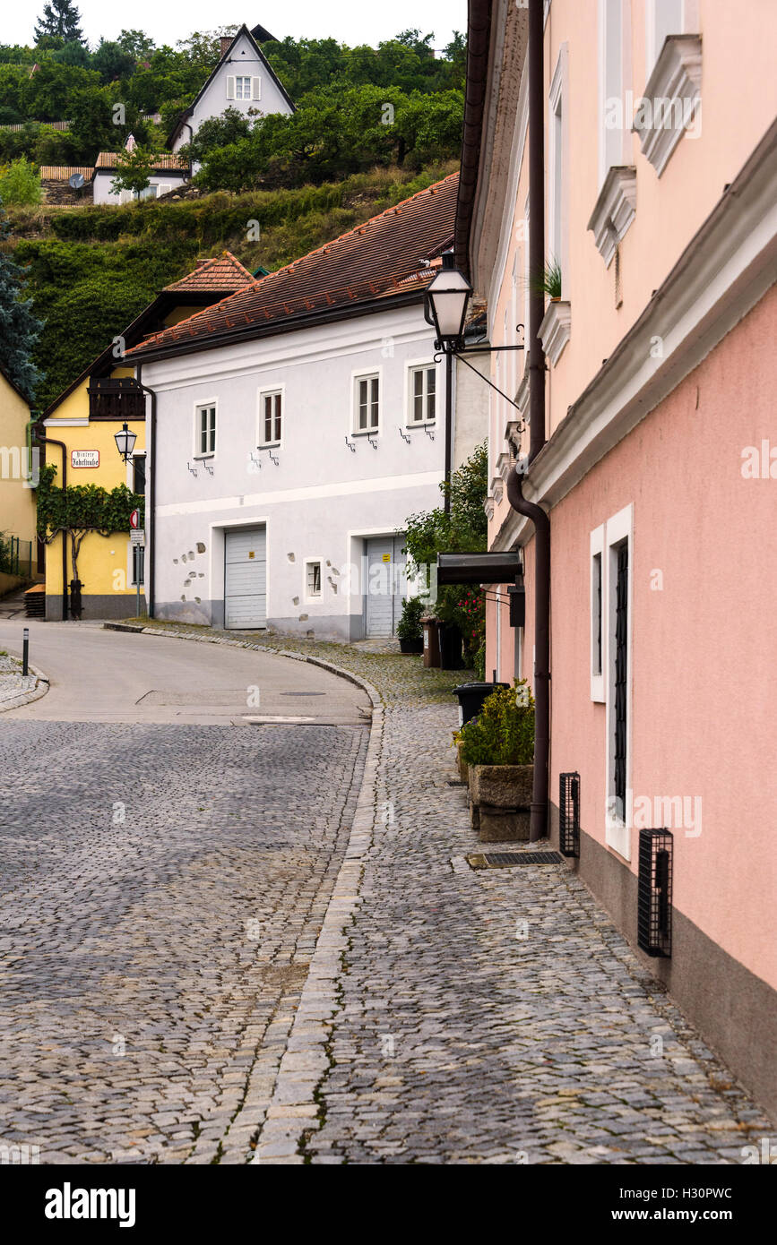 Quaint old streets of Krems in austria. Stock Photo