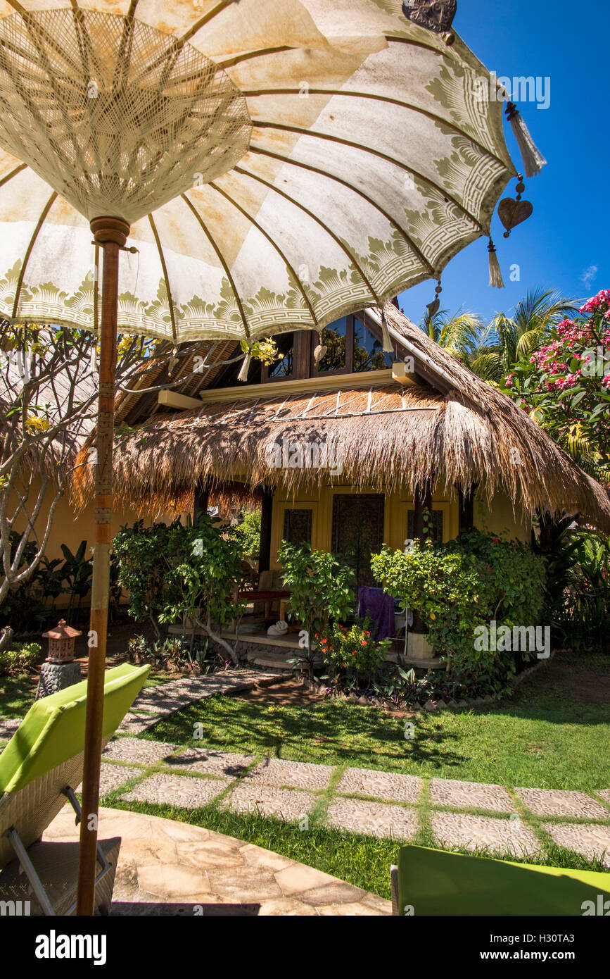 Indonesia, Bali, Amed, group Life in Amed resort, accommodation bungalow Stock Photo