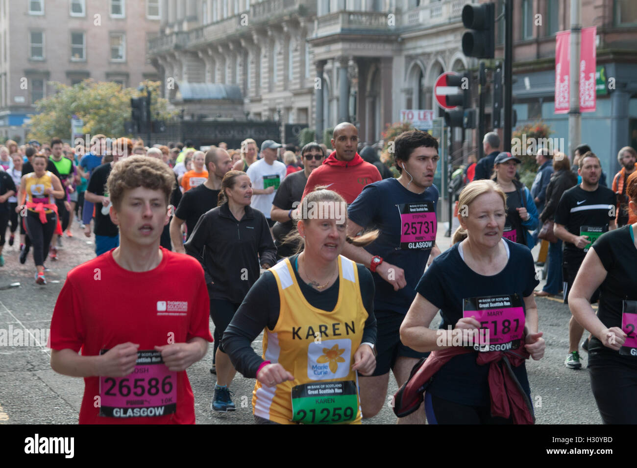 Glasgow, UK October 02 2016 Over 30000 Runners of all ages and