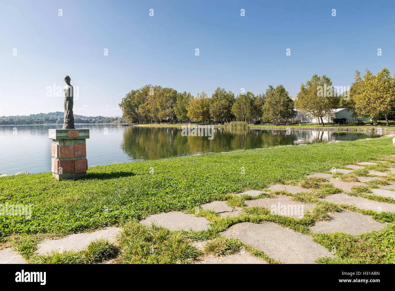 Lakeside of Gavirate and Varese lake, province of Varese, Italy Stock Photo