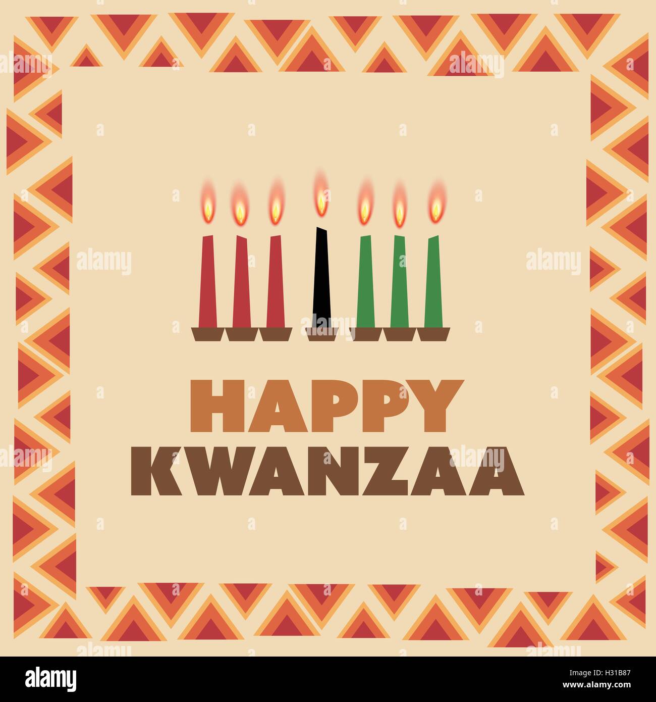 Happy Kwanzaa Greeting Card Design Template Stock Vector