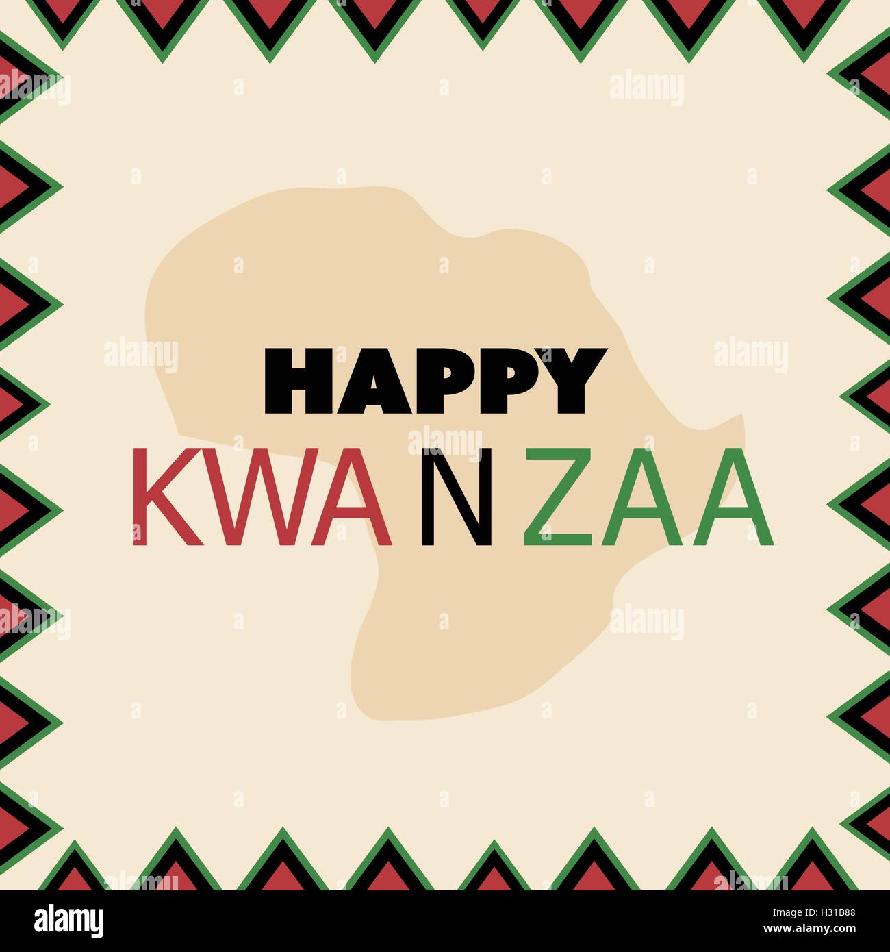 Happy Kwanzaa Greeting Card Design Template Stock Vector