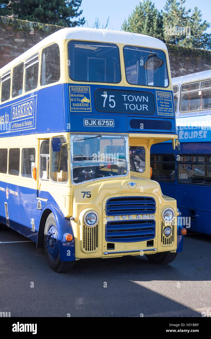 Vintage Bus on display at Bus Show Stock Photo Alamy