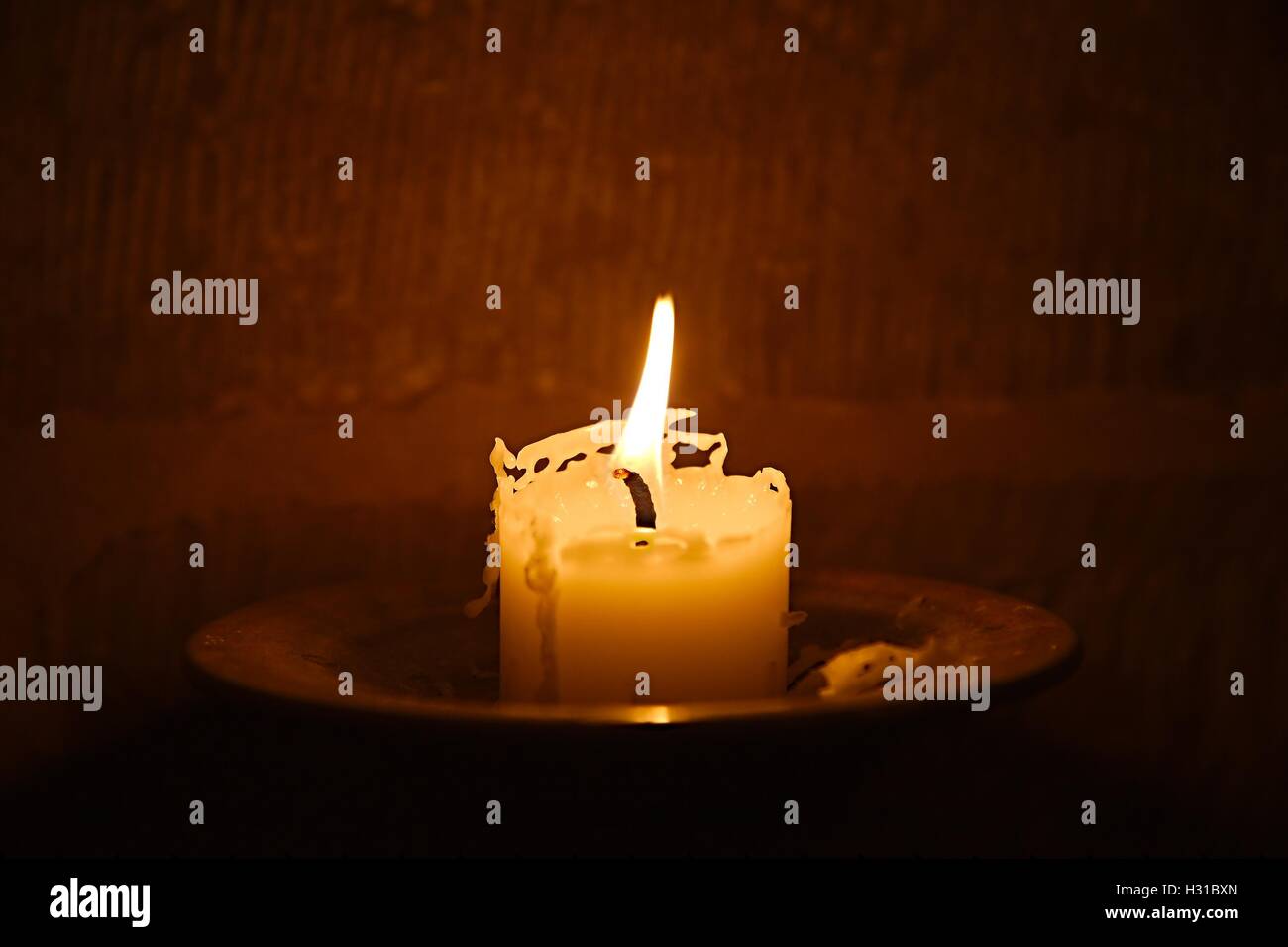 Candle on Fire Stock Photo Alamy