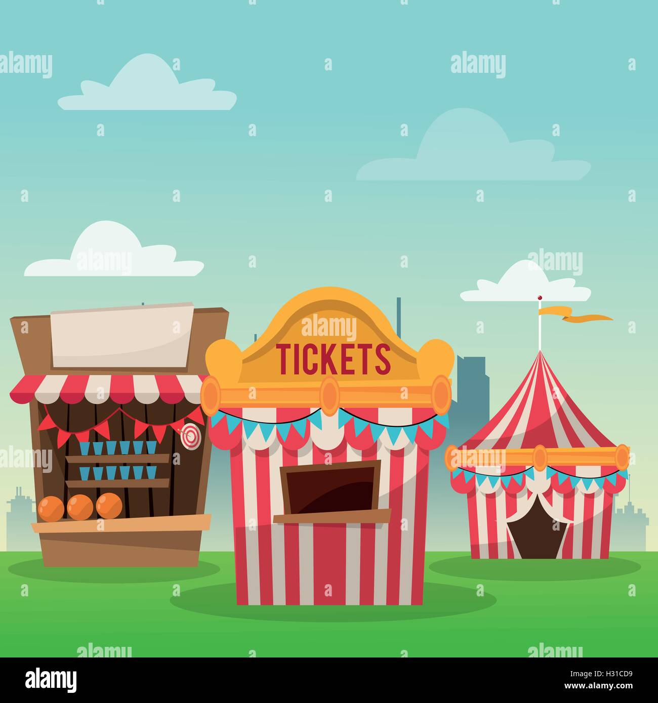 Striped ticket tent carnival hi-res stock photography and images - Alamy