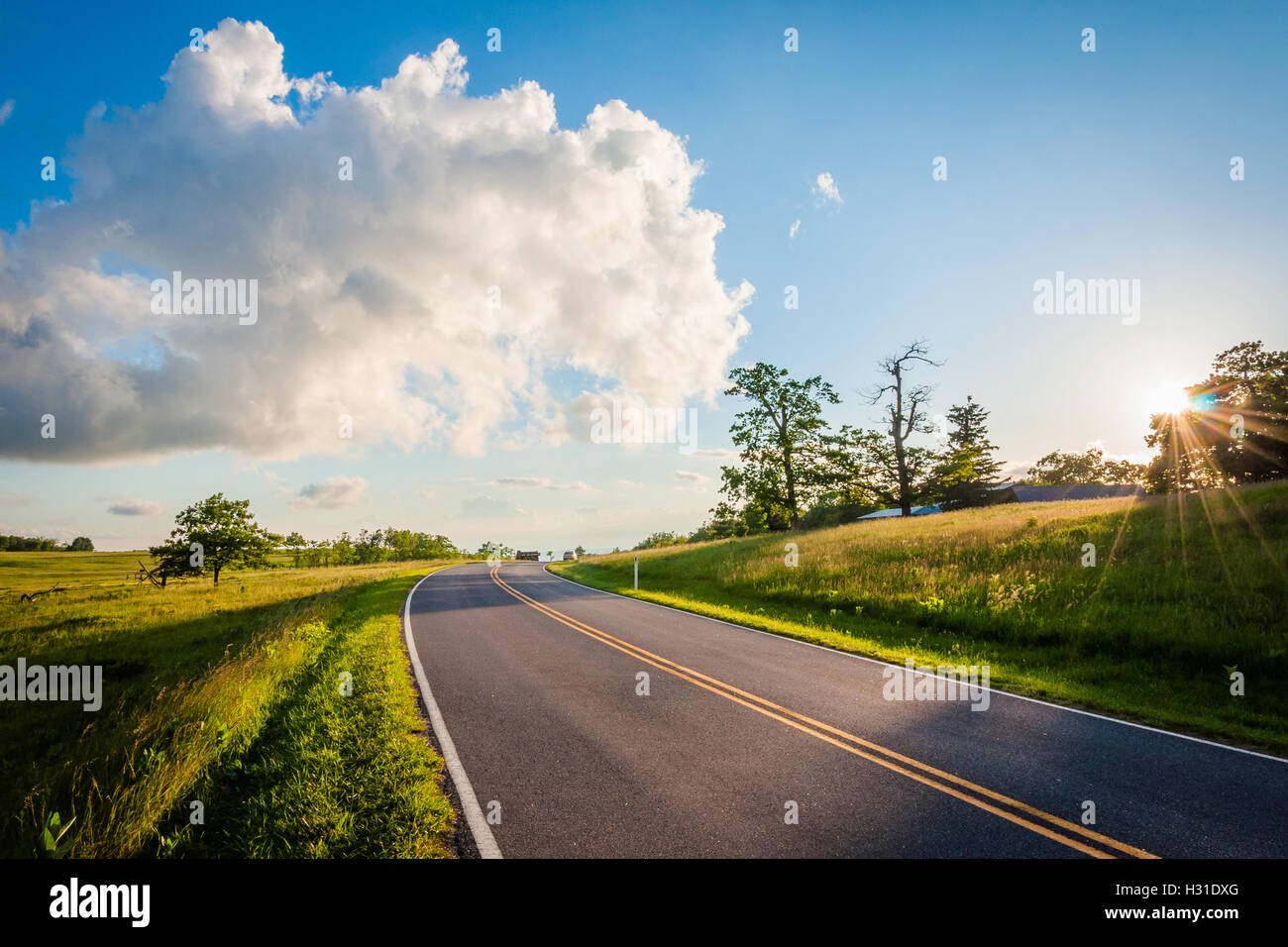 Sunset over Skyline Drive at Big Meadows, in Shenandoah National Park