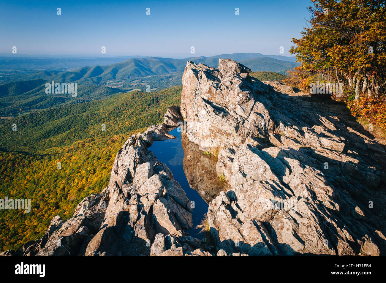 View of the Blue Ridge Mountains and Shenandoah Valley from Little ...