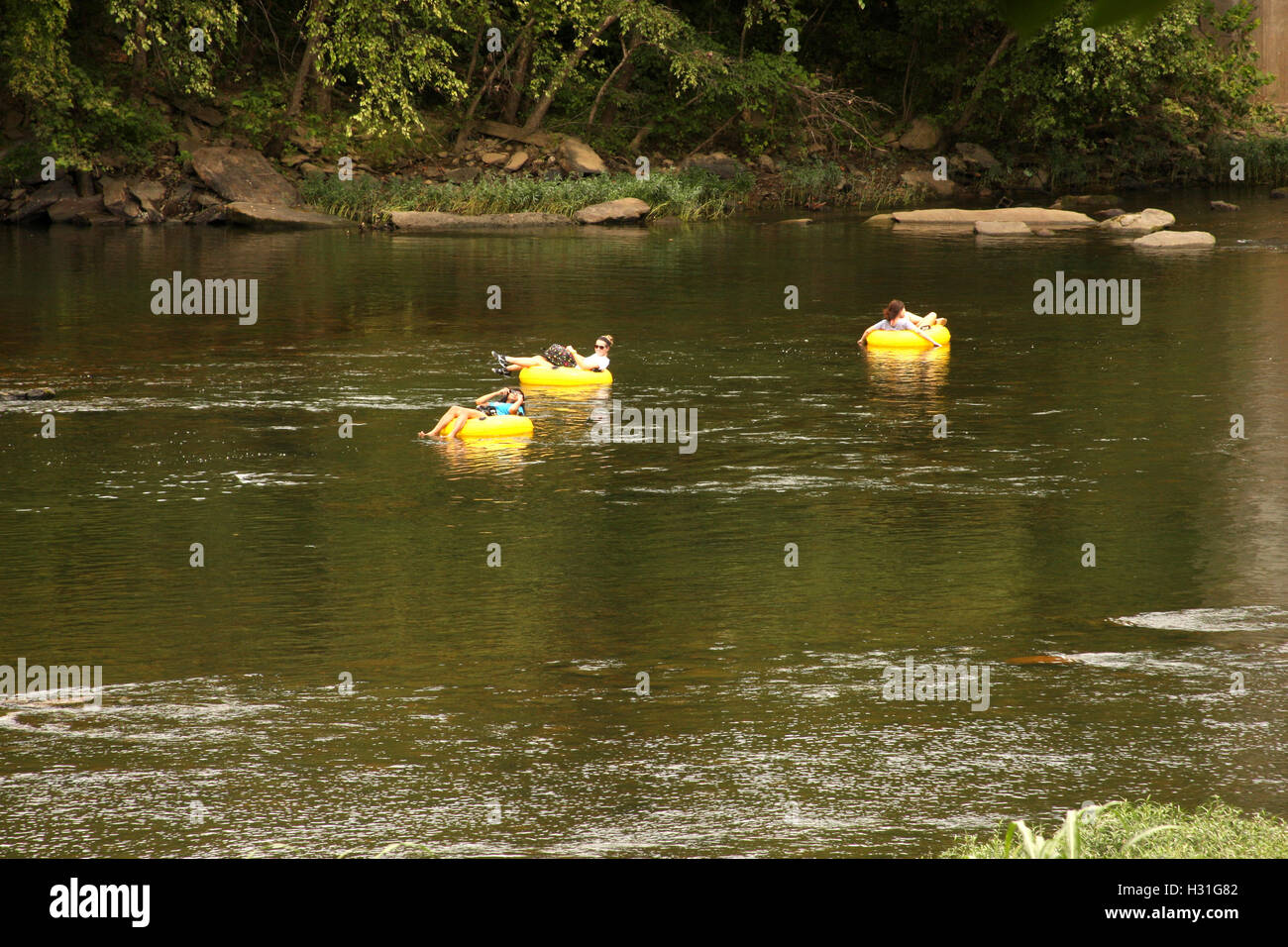 Tubing on James River in Virginia, USA Stock Photo Alamy