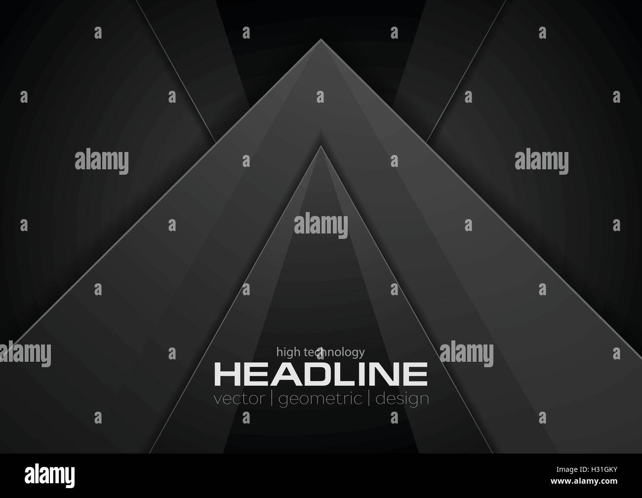 Abstract black concept technology graphic background. Vector dark ...