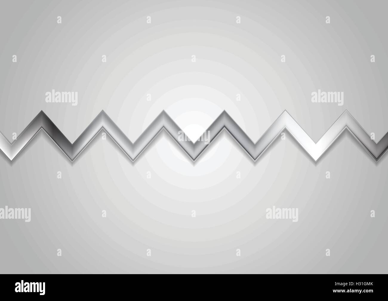 Abstract metallic zig zag stripe background. Vector silver color graphic design Stock Vector