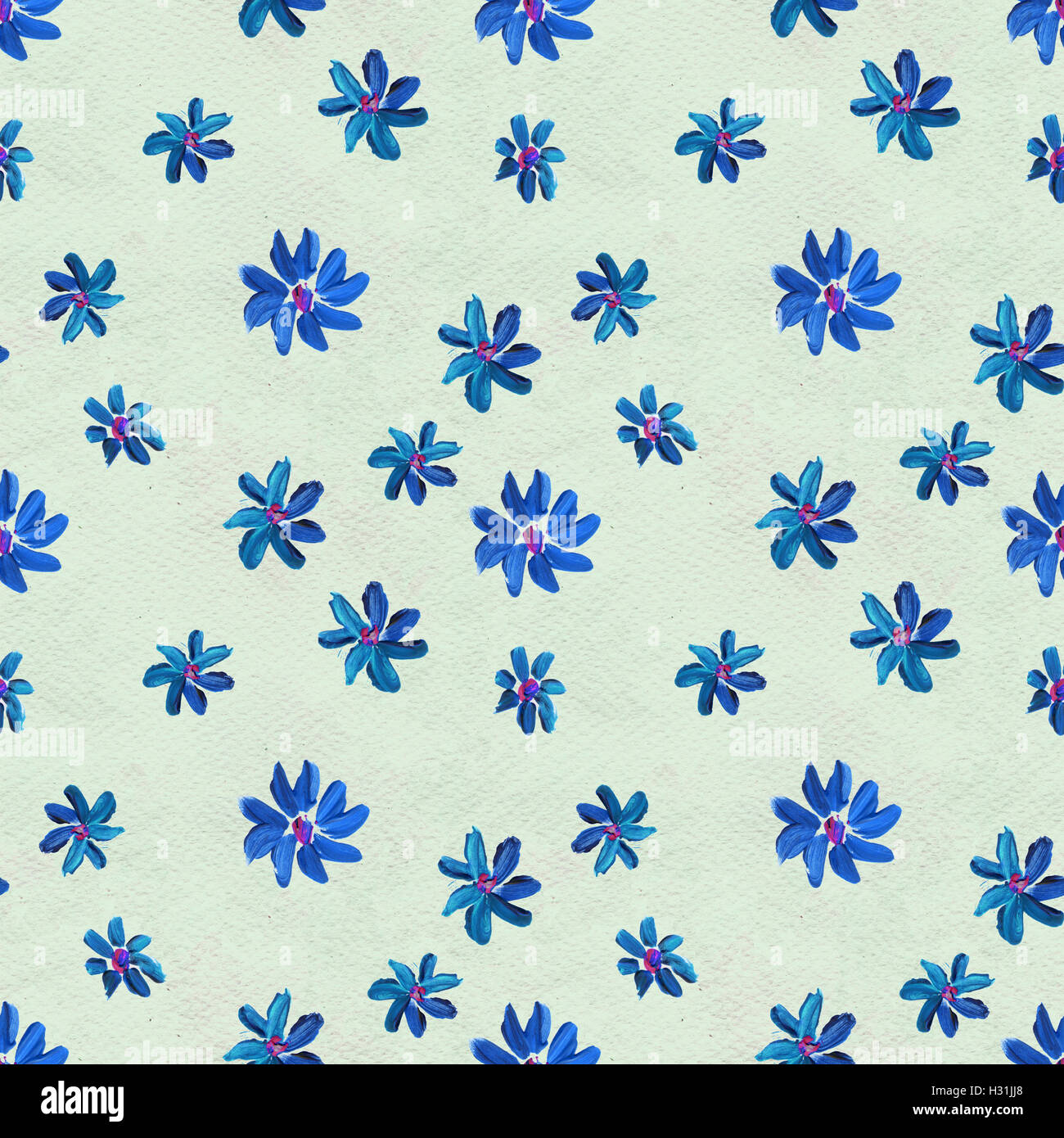 Seamless pattern with blue flowers Stock Photo - Alamy