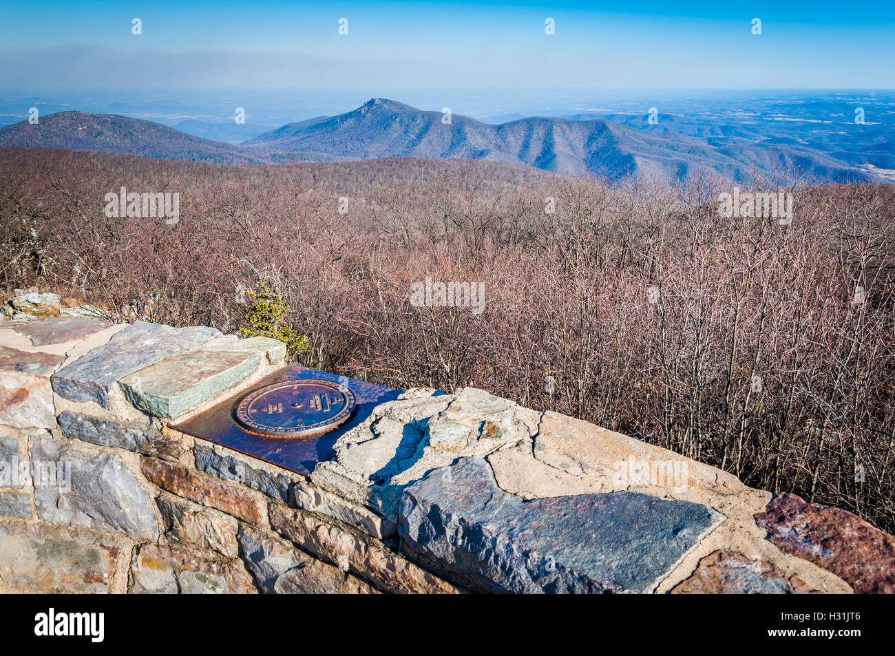 Winter view of Old Rag from the observation deck on Hawksbill Mountain ...