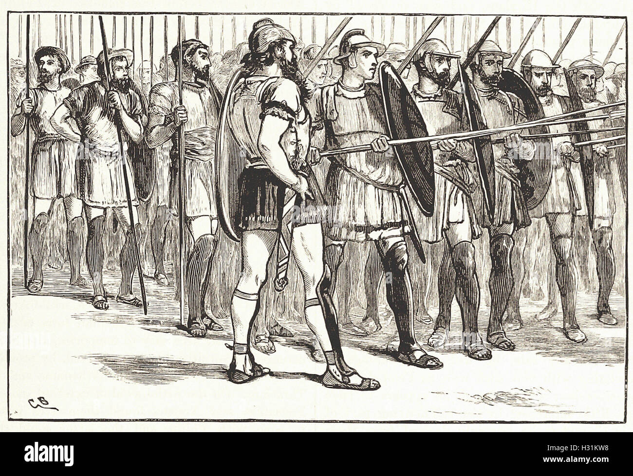 THE MACEDONIAN PHALANX - from 'Cassell's Illustrated Universal History' - 1882 Stock Photo
