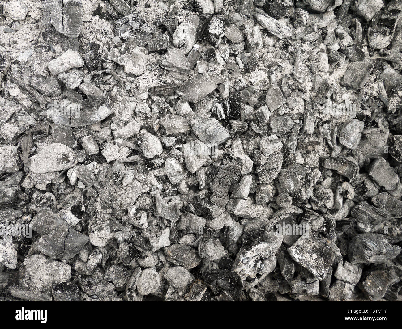 Charcoal and ashes background Stock Photo