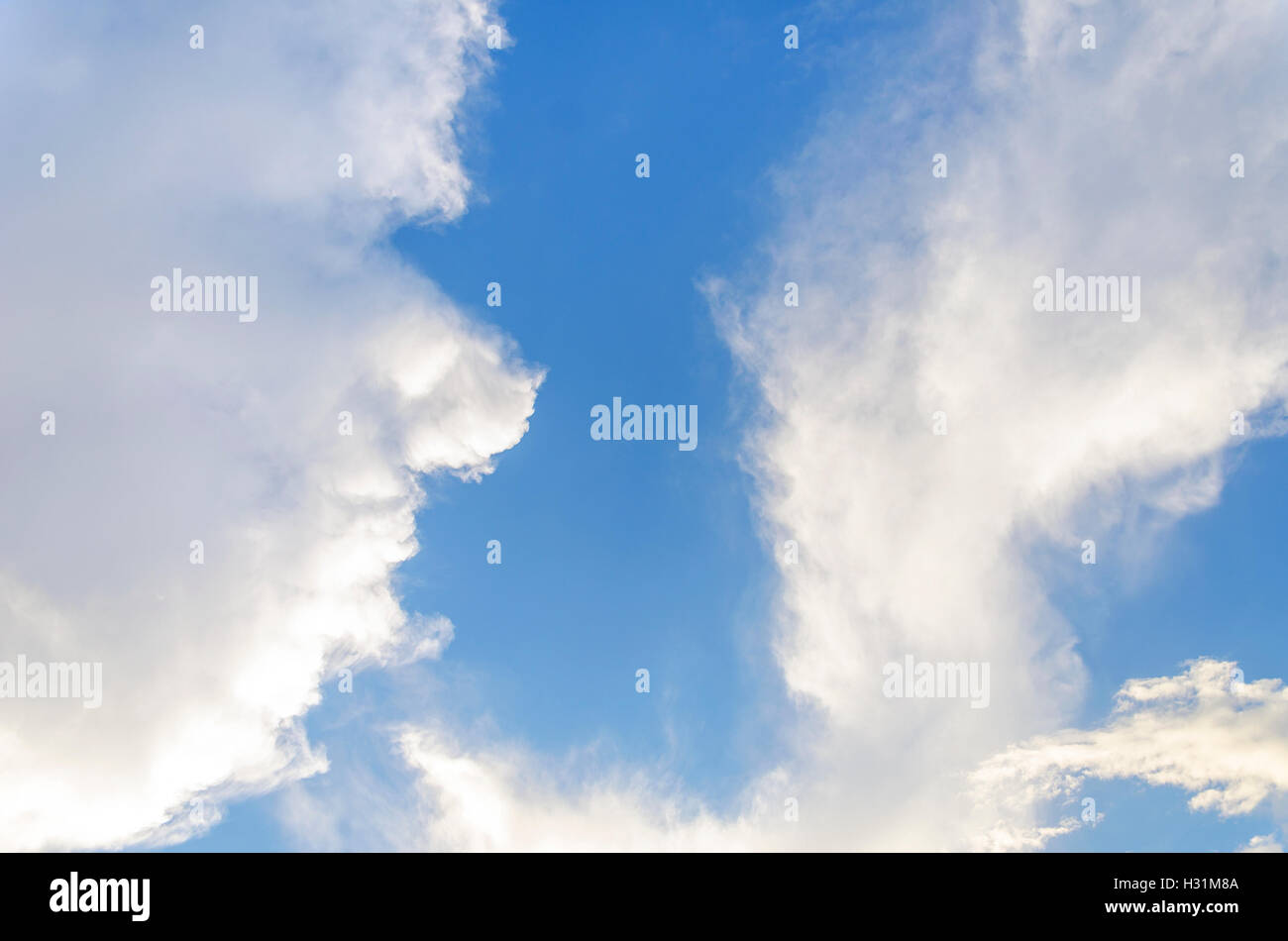 The clouds in the sky on a sunny day. Stock Photo