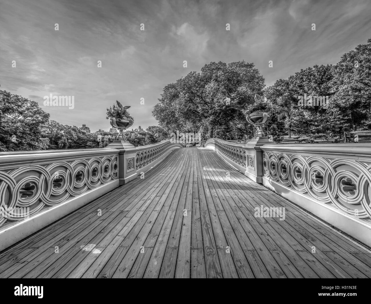 The Bow Bridge is a cast iron bridge located in Central Park, New York ...