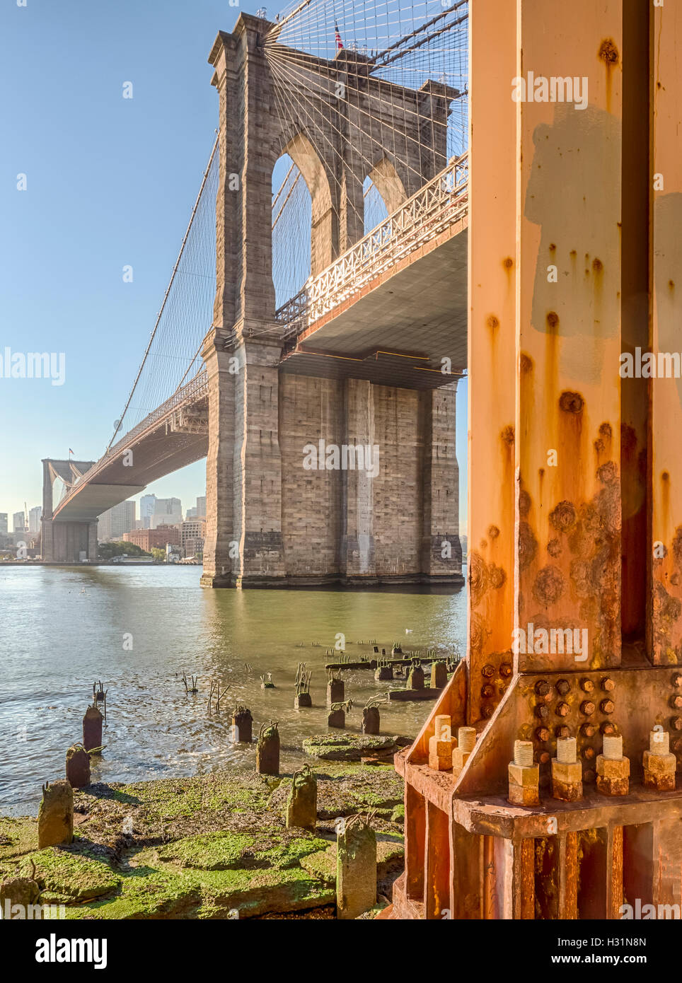 Brooklyn Bridge is a hybrid cablestayed/suspension bridge in New York