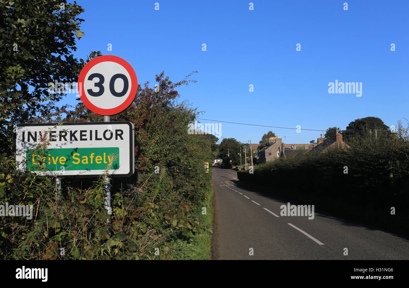 Inverkeilor sign Angus Scotland October 2016 Stock Photo Alamy
