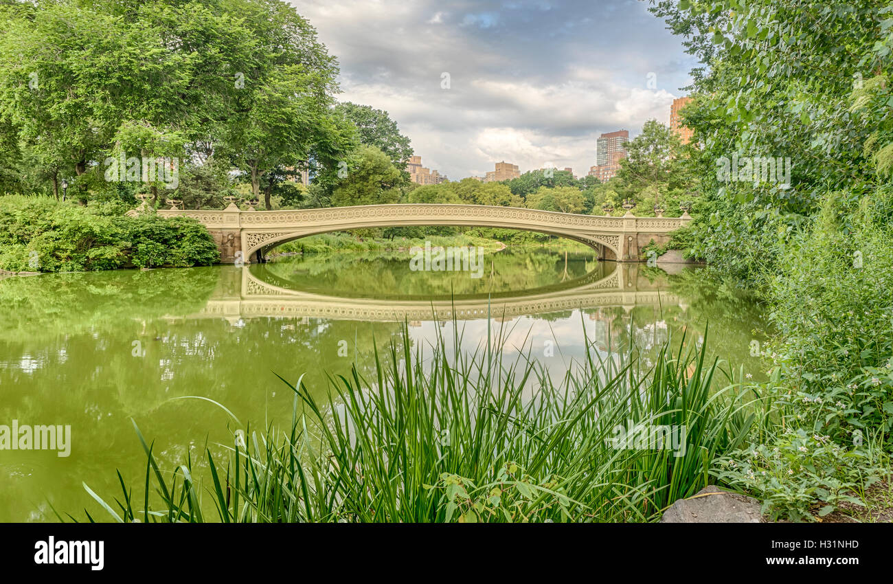 The Bow Bridge is a cast iron bridge located in Central Park, New York ...