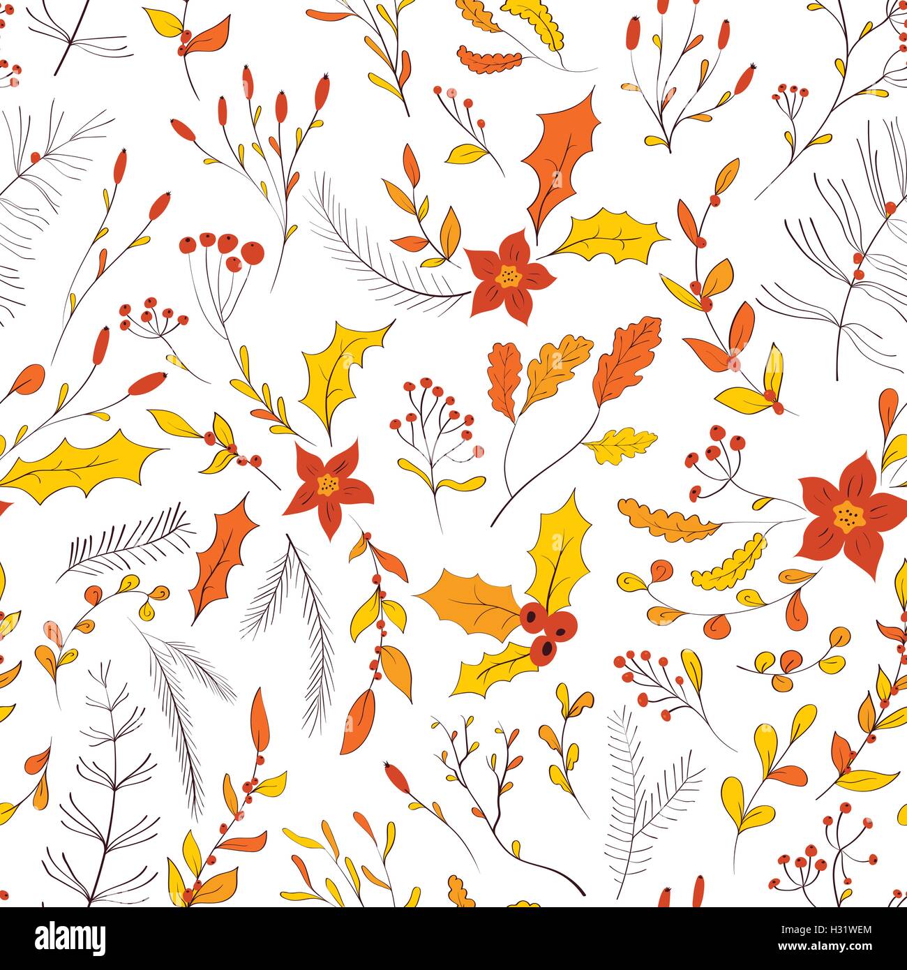 Seamless autumn garden pattern Stock Vector Image & Art - Alamy