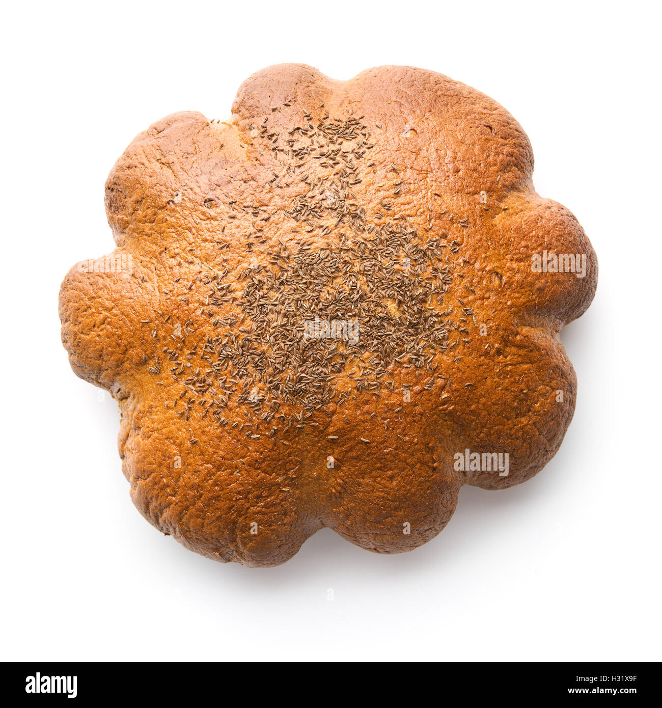 Large loaf of bread isolated on white background Stock Photo - Alamy