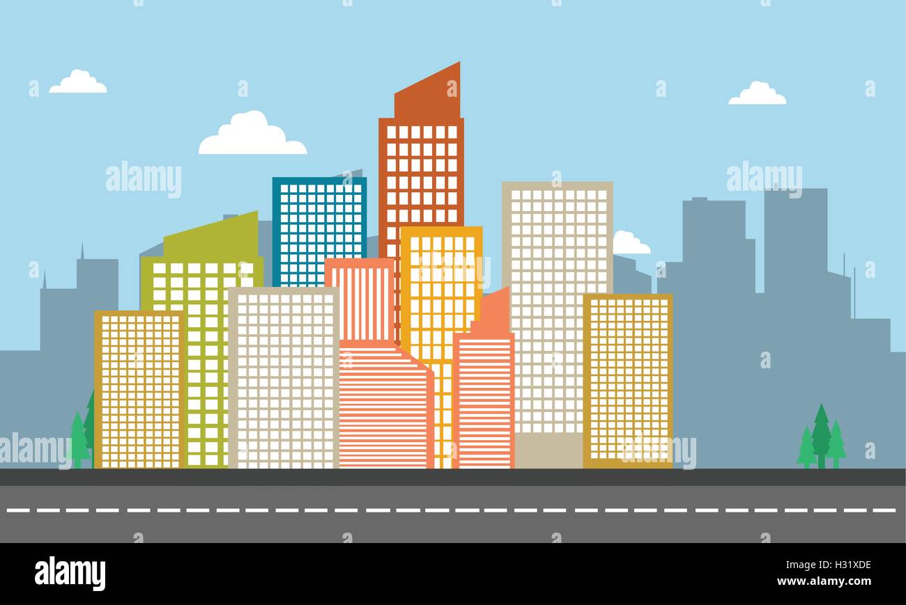 Illustration of city building vector Stock Vector Image & Art - Alamy