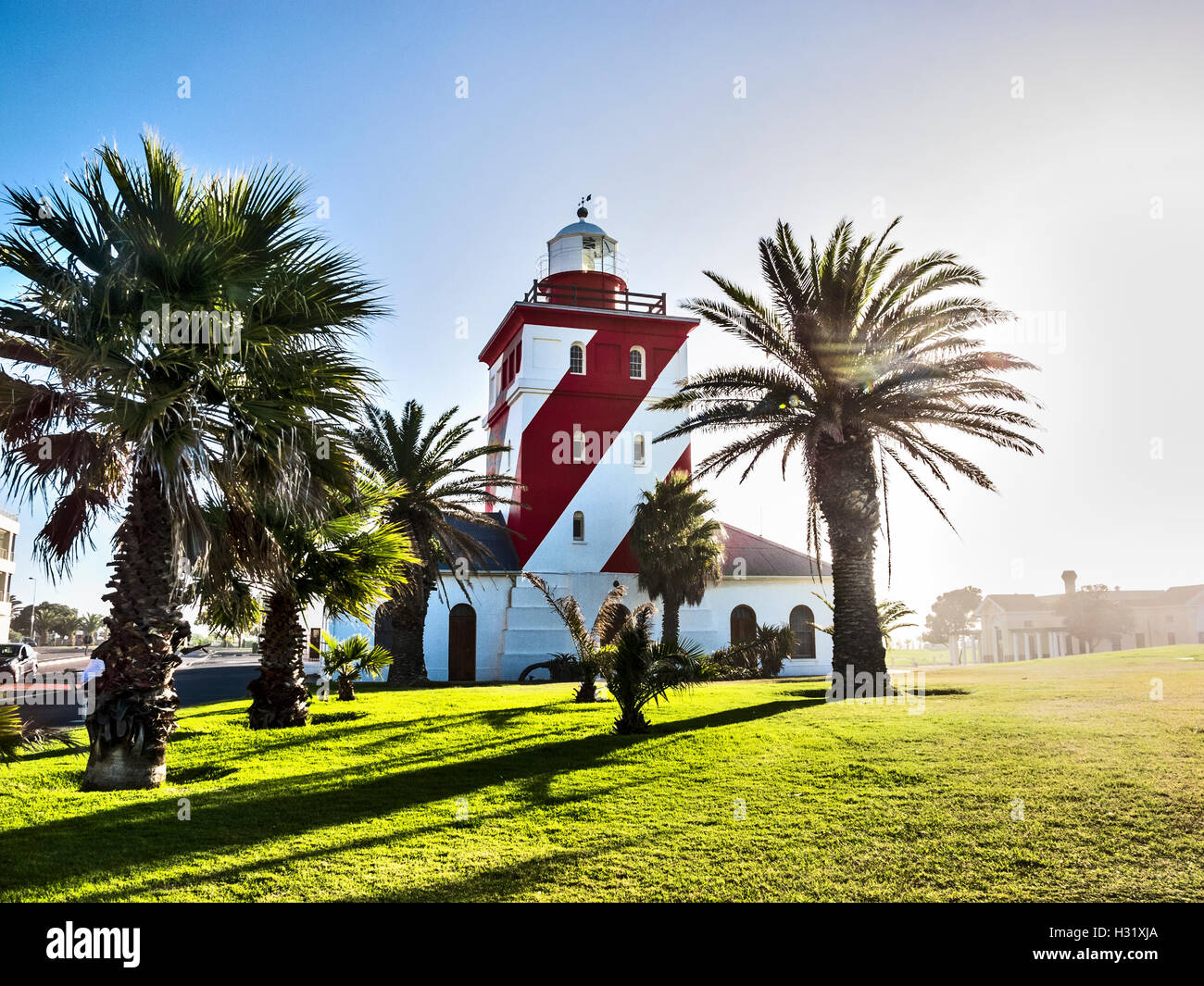 Green point light house in Cape Town Stock Photo