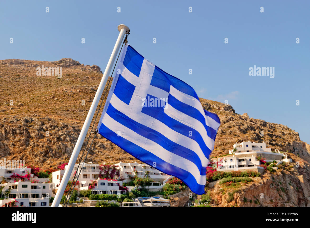 Greek flag Stock Photo