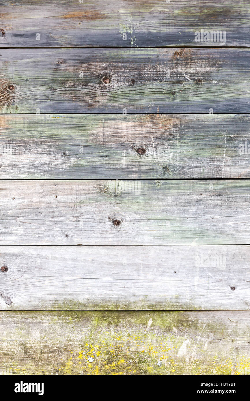 old rustic painted wooden planks, natural texture background Stock Photo