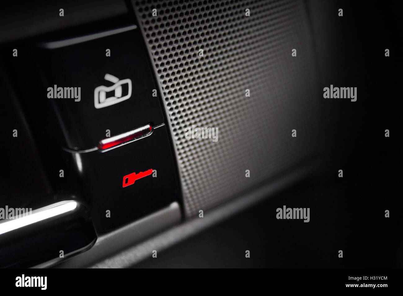 Car lock button and status light. Car security concept Stock Photo Alamy