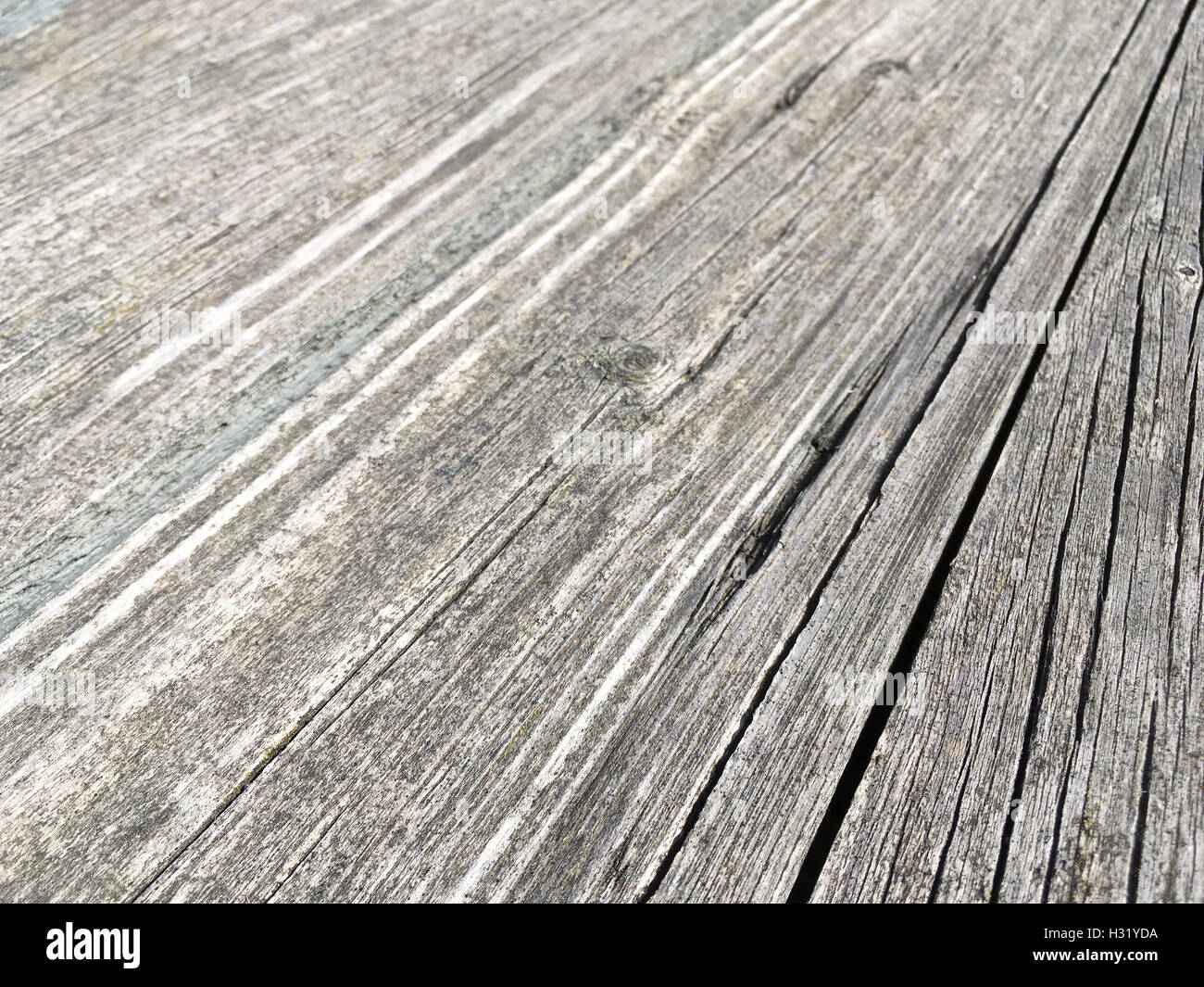 old rustic wooden grey boards with checks background texture Stock Photo