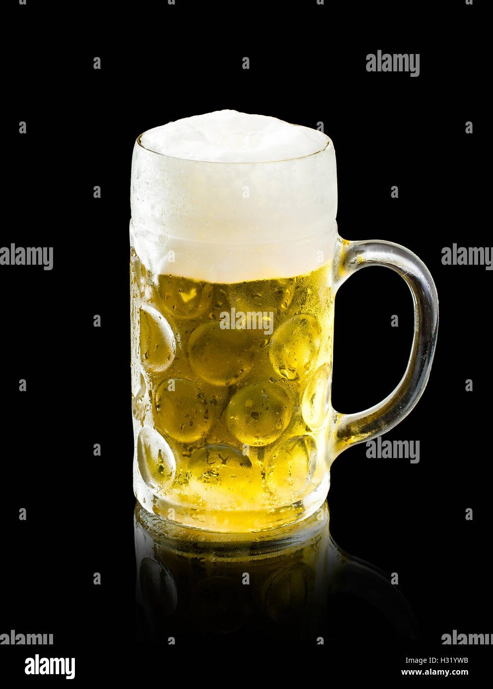 Oktoberfest beer mug isolated on black background Stock Photo