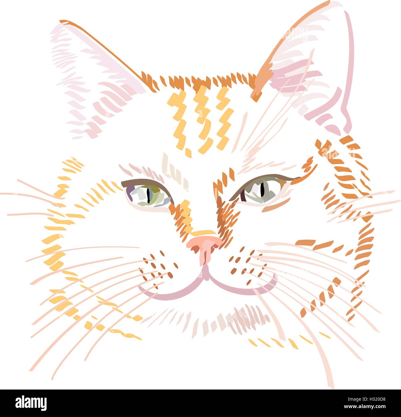 Redvector Cat Vector illustration of red cat isolated on white background Stock ...