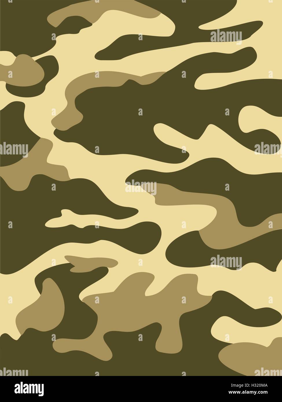 Camouflage pattern background seamless vector illustration. Classic clothing style masking camo repeat print. Green khaki olive Stock Vector