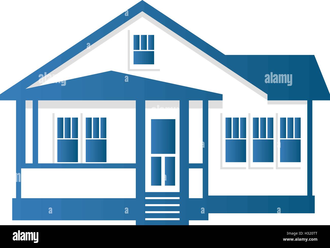 Isolated Abstract Blue Color House Contour Logo Real Estate